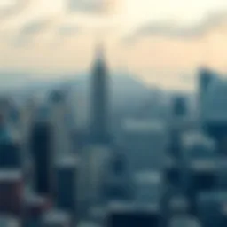 Overview of a city skyline showcasing Verizon's UWB coverage