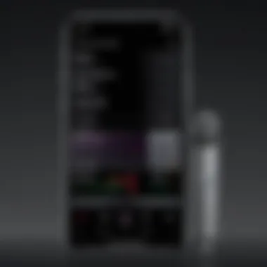 A smartphone display showcasing a popular vocal recorder app interface.