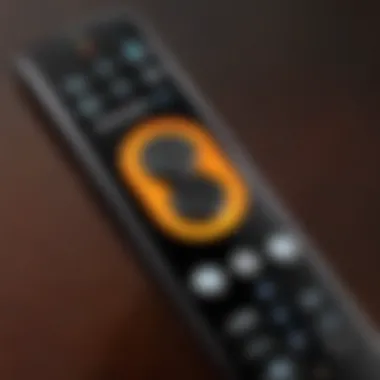 Detailed View of Fire TV Stick Remote Controls Close-up of a Fire TV Stick remote with highlighted buttons