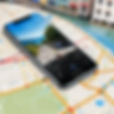 Location Tracking Feature on Map Map highlighting location tracking feature