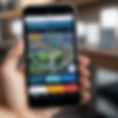 Tracking App Interface on Mobile Device Mobile device displaying tracking app interface