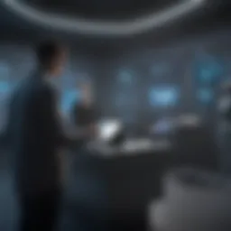 Illustration depicting futuristic account creation process