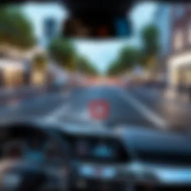 Intuitive Driving Assistance System Futuristic Car GPS Interface