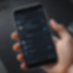 Illustration of futuristic chat app interface