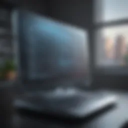 Illustration of futuristic device compatibility with Windows 11