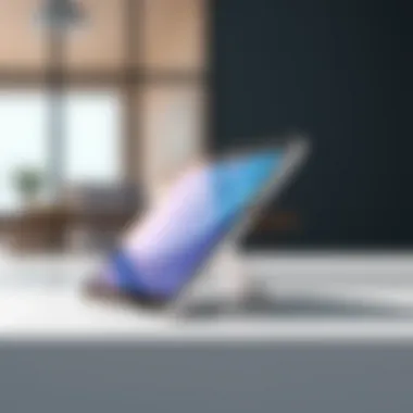 Side view of Galaxy Tab Lite demonstrating its slim profile