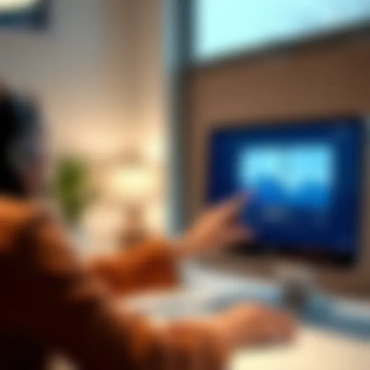 User interacting with Google Nest Hub Max demonstrating its interface