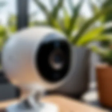 Close-up view of the Google Nest Outdoor Camera's features