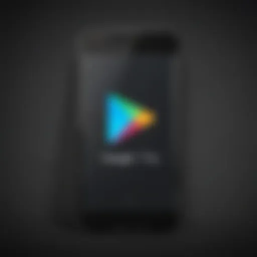 Illustration of a smartphone with Google Play logo