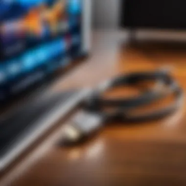 High-Quality Audio-Visual Link HDMI Cable connecting phone to TV