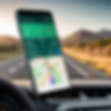 GPS Coordinates Displayed on Android Device A smartphone displaying GPS coordinates