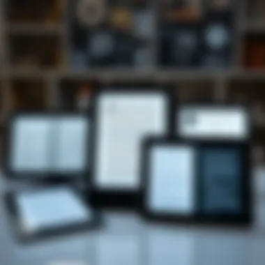 Diverse ebook formats displayed on digital devices