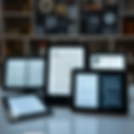 Diverse ebook formats displayed on digital devices