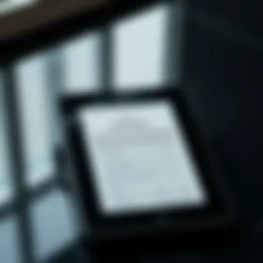 A tablet showcasing an ebook reader application