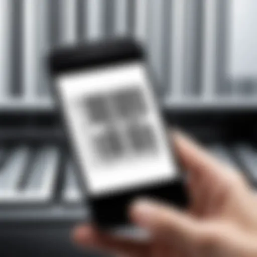 Illustration showing a smartphone capturing a barcode