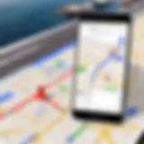 Smartphone displaying Google Maps interface for location tracking