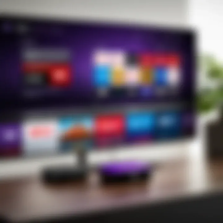 User navigating Roku interface for live TV channels