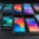 A visual representation of various cell phone models on display