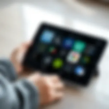 Exploring Different Running Applications Diverse array of running apps on a tablet