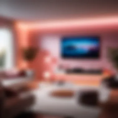 Modern Living Room Illuminated by LIFX LED Light Innovative LIFX LED light design illuminating modern living room