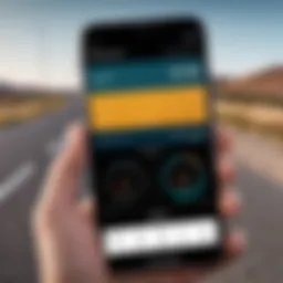 A smartphone displaying a measurement app with a distance measuring tool