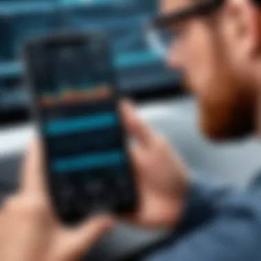 Volume Measurement Application in Use A user interacting with a volume measurement app on a smartphone
