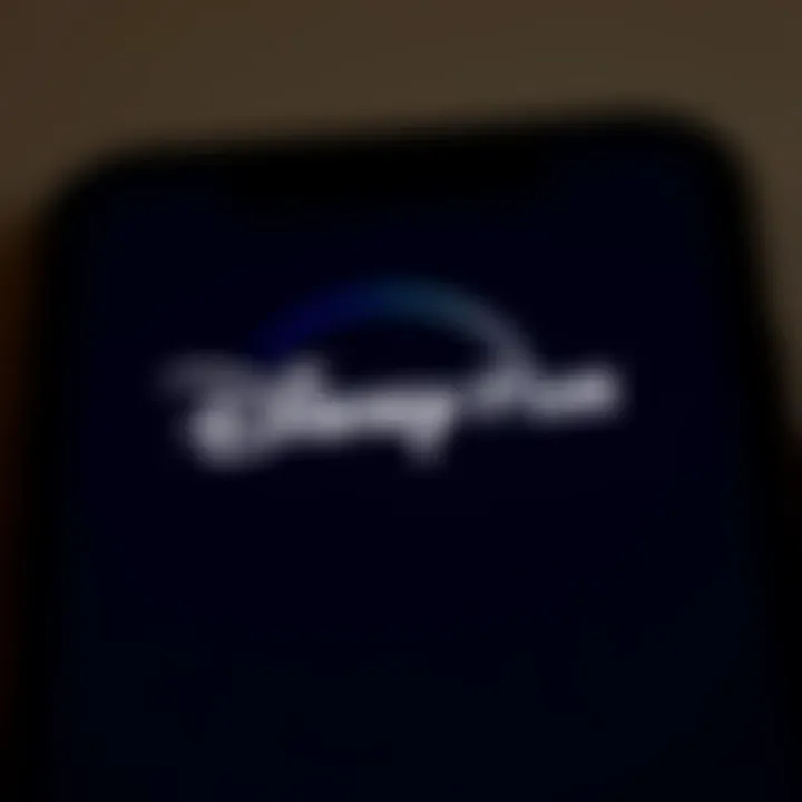 Disney Plus logo displayed on a smartphone screen