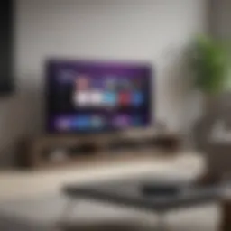 Illustration of iPhone and Roku TV screen