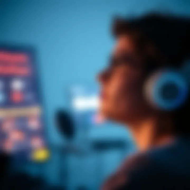 Immersive Listening Experience with Headphones A person enjoying music through headphones