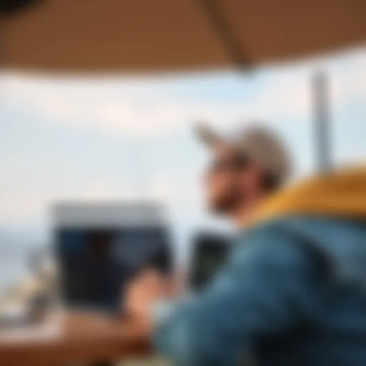 Enjoying Radio Outdoors with a Portable Device Overview of an outdoor scene with a portable radio