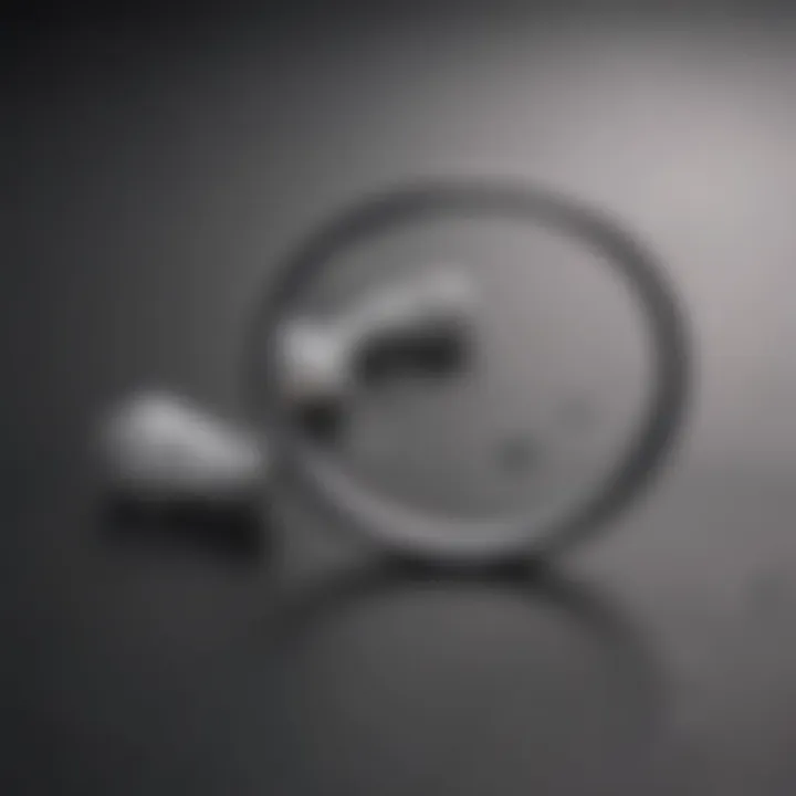 Lost Samsung earbuds highlighted with magnifying glass