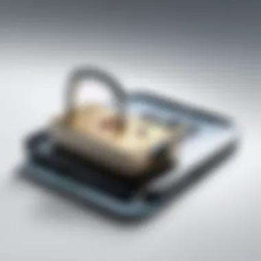 Concept art of a secure device with a padlock symbol