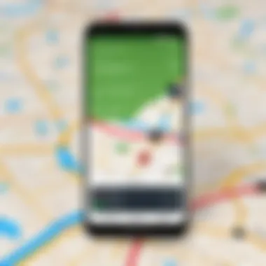 Device Location Tracking on a Map Interface Map interface displaying device location tracking