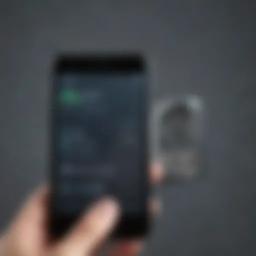 Smartphone with locked screen