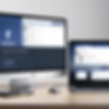 Logout Across Devices Illustration of various devices with Facebook logo