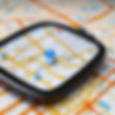 Digital Map GPS Coordinates Abstract representation of GPS coordinates on a digital map