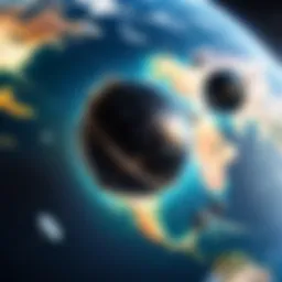 Illustration showing the Earth with GPS satellites orbiting