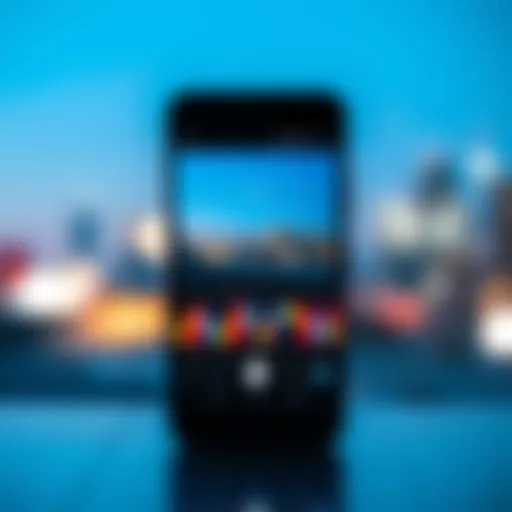 An Android smartphone displaying a vibrant editing app interface