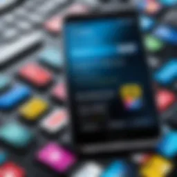 Smartphone surrounded by discount tags