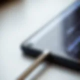 Close-up of a Samsung Galaxy screen displaying measurement tools