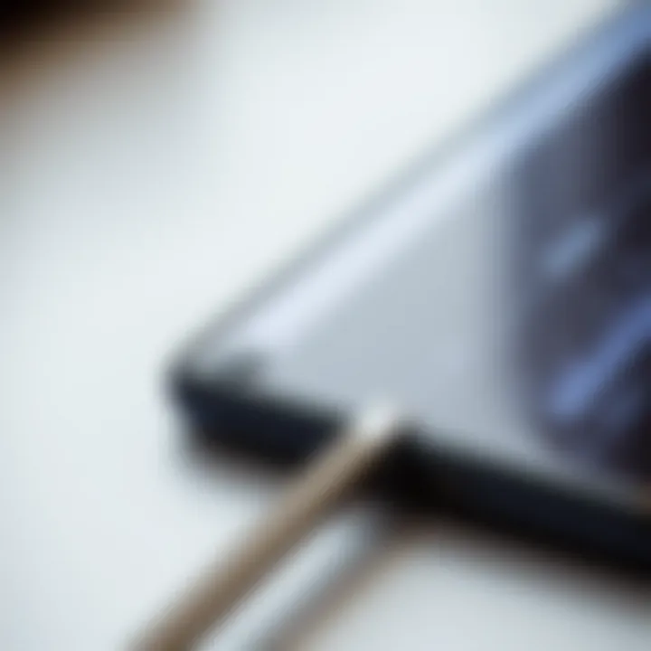 Close-up of a Samsung Galaxy screen displaying measurement tools