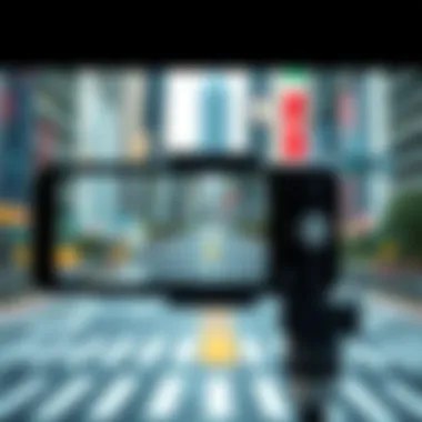 A dynamic urban landscape captured through a Samsung Galaxy camera