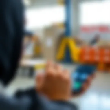 User interacting with measurement features on a Samsung Galaxy phone