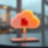 Illustration of cloud service for file transfer