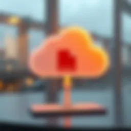 Illustration of cloud service for file transfer