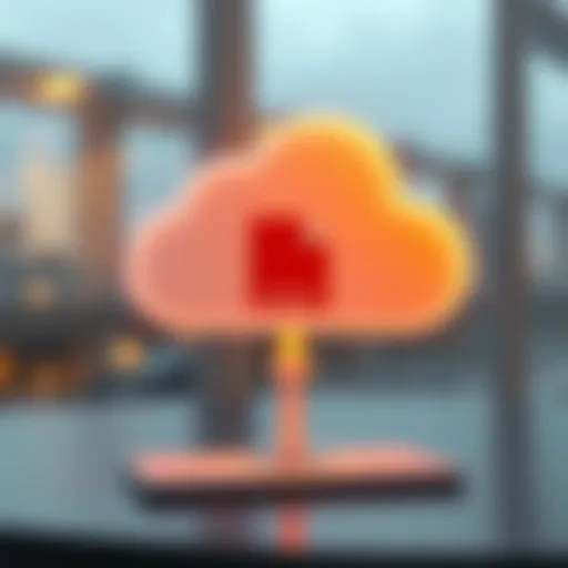 Illustration of cloud service for file transfer