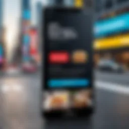 Mobile phone displaying a pop-up ad