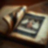 An antique photograph album opened to reveal faded memories