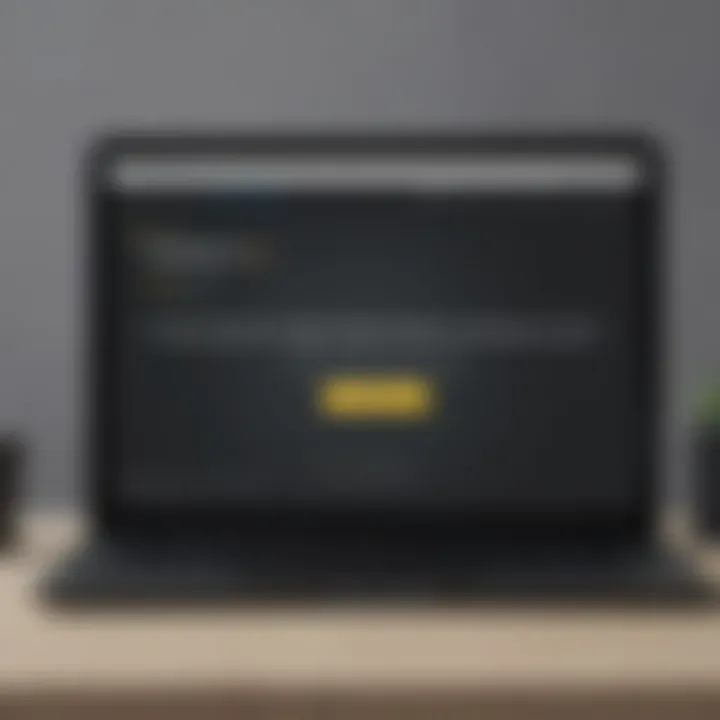 Minimalistic laptop screen with Amazon Prime logout feature