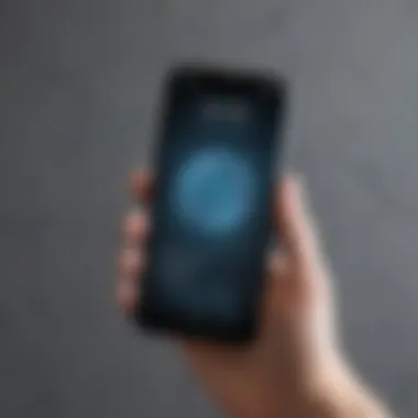 Digital Security on Mobile Phones Mobile phone with digital security concept